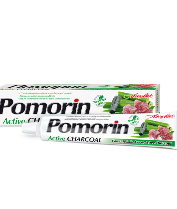 Pomorin Active Charcoal – Антибактериална паста за зъби с поморийска луга и активен въглен 100 мл | Естествено избелване и защита на венците