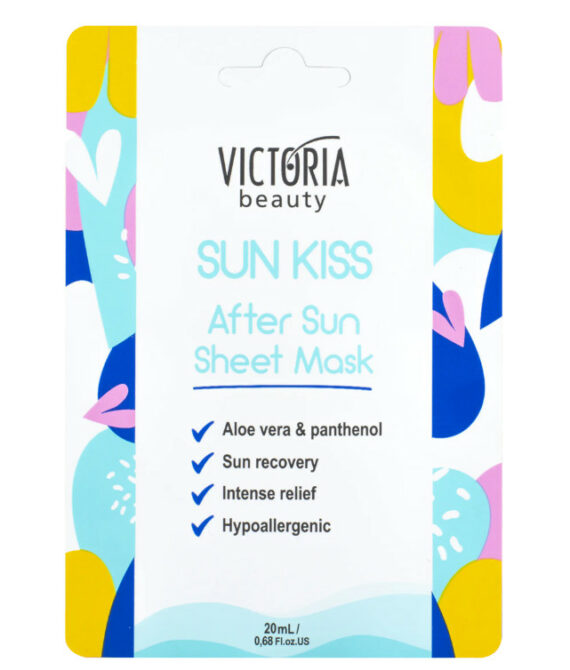 Victoria Beauty Sun Kiss Лист маска за лице за след слънце с пантенол, алое вера и хиалуронова киселина | 20 мл