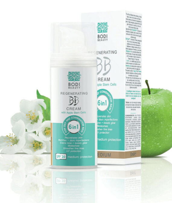 Bodi Beauty BB крем Medium SPF 20 30мл | Матиращ за Мазна и Смесена Кожа | С Ябълкови Клетки, Хиалуронова Киселина и Арганово Масло