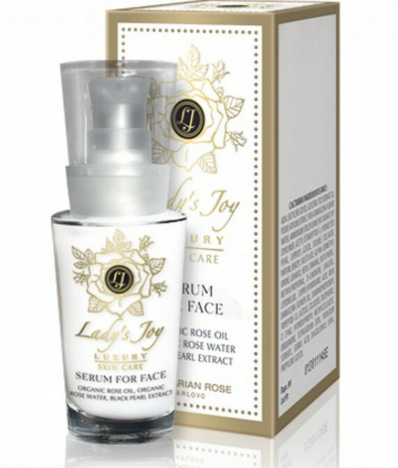 Подмладяващ серум за лице Lady’s Joy Luxury – Българска Роза Карлово, 30мл | С колаген, розово масло и черна перла