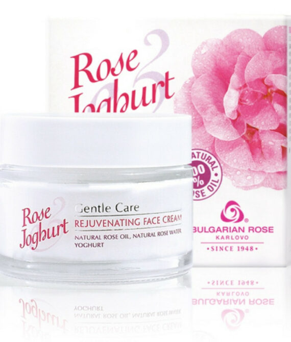 Подмладяващ крем за лице с розово масло и йогурт Rose & Joghurt Българска Роза Карлово 50мл – интензивна грижа за суха и чувствителна кожа