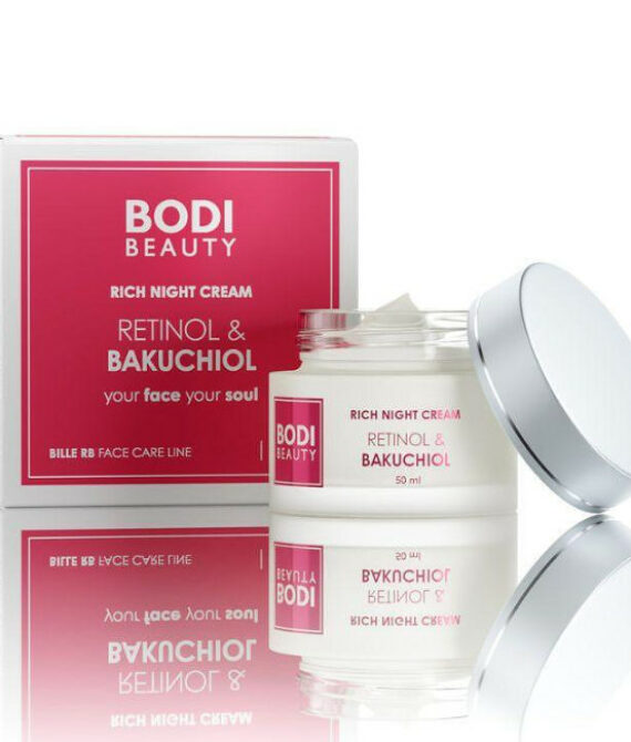 Bodi Beauty Богат нощен крем с ретинол, бакучиол и фито колаген – Bille RB – Интензивна анти-ейдж терапия – 50 мл