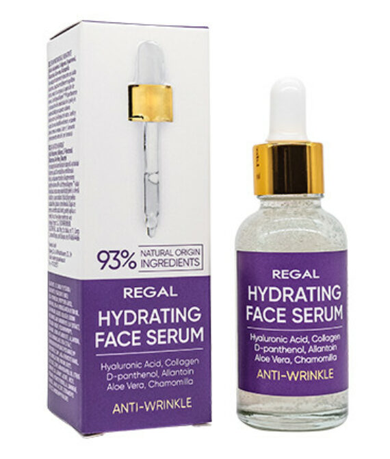 ХИДРАТИРАЩ СЕРУМ против бръчки REGAL с Хиалуронова киселина & Колаген | 30ml | Интензивно овлажняване + Лифтинг ефект