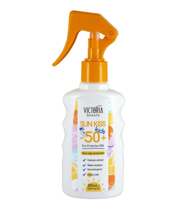 Victoria Beauty Sun Kiss SPF 50+ Слънцезащитно мляко за деца с овес и хиалуронова киселина | 200 мл