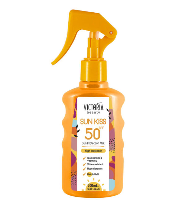 Victoria Beauty Sun Kiss SPF 50 Слънцезащитно мляко за тяло с ниацинамид и витамин Е | 200 мл