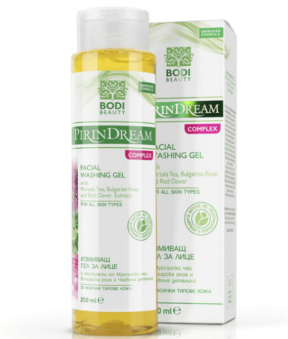 Bodi Beauty Pirin Dream Complex Измиващ гел за лице 250 мл | С Мурсалски чай и българска роза | Дълбоко почистване и хидратация за всеки тип кожа