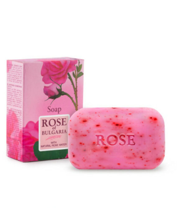 Дамски Сапун ROSE OF BULGARIA 100 g – Натурална Грижа с Розова Вода и Ексфолиращ Ефект