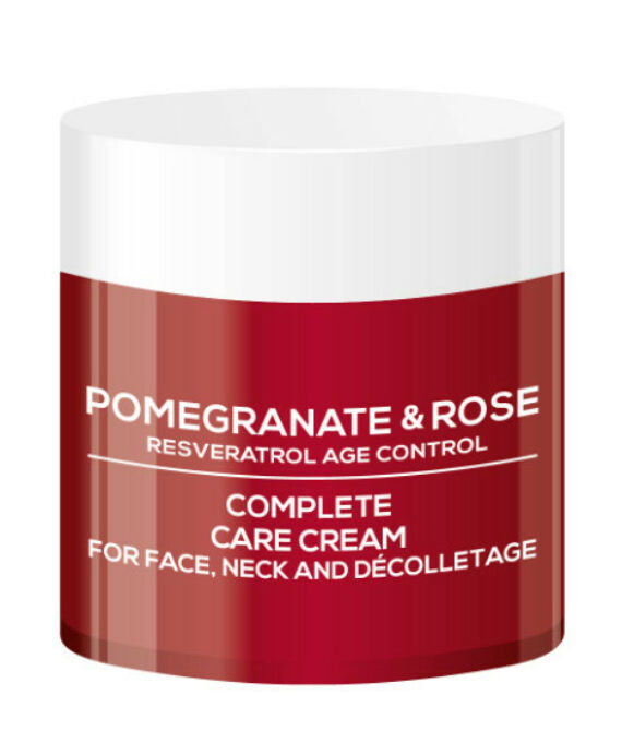 Крем за лице, шия и деколте VIA NATURAL Pomegranate & Rose 200 мл – анти-ейдж и хидратация