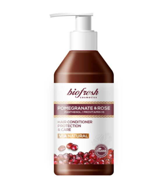 Балсам-кондиционер VIA NATURAL Pomegranate & Rose 250 ml – Възстановява и Хидратира Косата