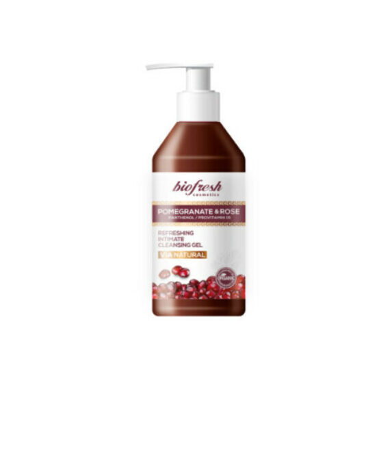 Гел за интимна хигиена VIA NATURAL Pomegranate and Rose 250 ml – Поддържа pH и успокоява кожата