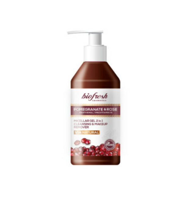 Мицеларен гел за лице VIA NATURAL Pomegranate & Rose 250 мл – премахва грим и хидратира