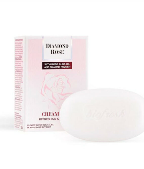 Освежаващ крем-сапун DIAMOND ROSE 100 g – Роза Алба и диамантен прашец за свежа и копринено мека кожа